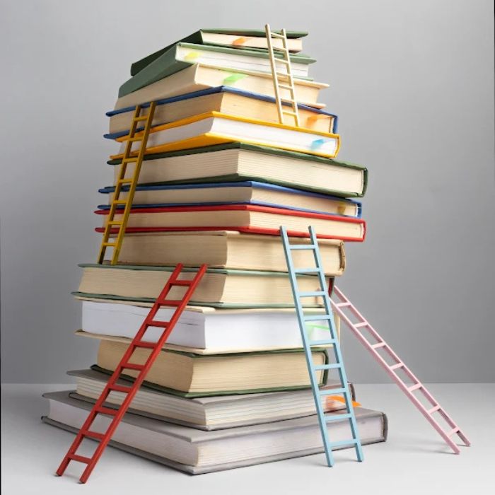 livros empilhados